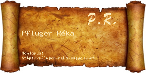 Pfluger Réka névjegykártya